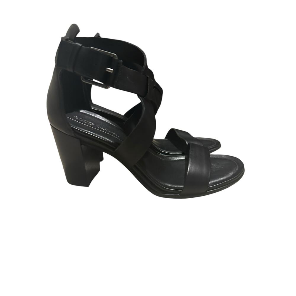 NWOB Ecco Black Shape 65 Block Heels Size 39/8.5 QuietLuxury Minimalist Workwear